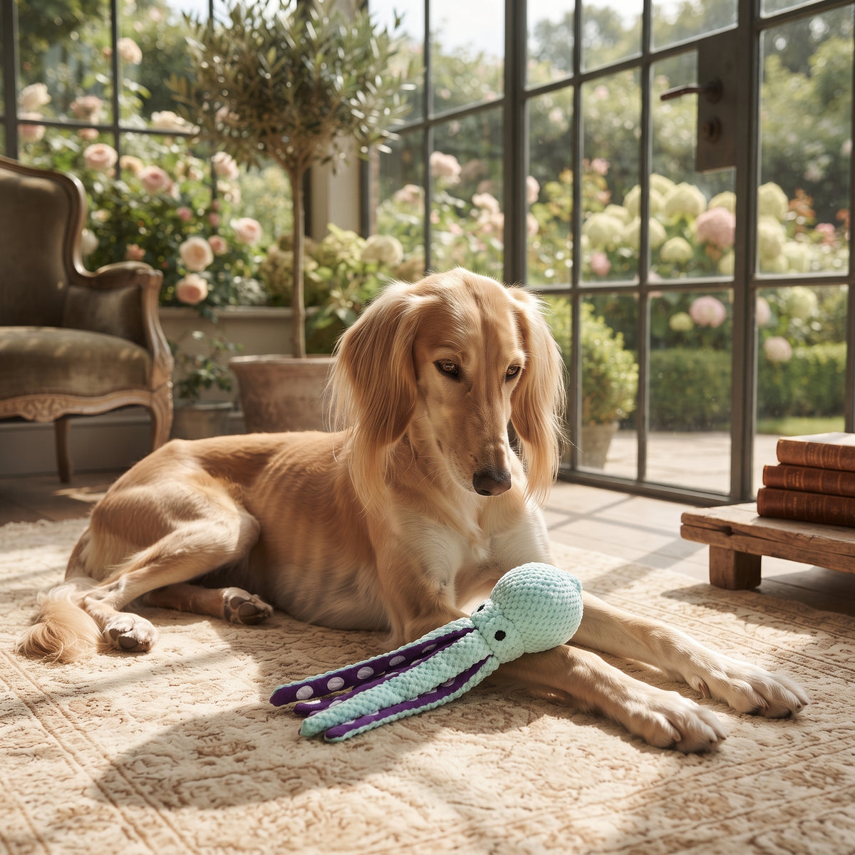 Juguete de Peluche Interactivo con Sonido en Forma de Pulpo para Perros