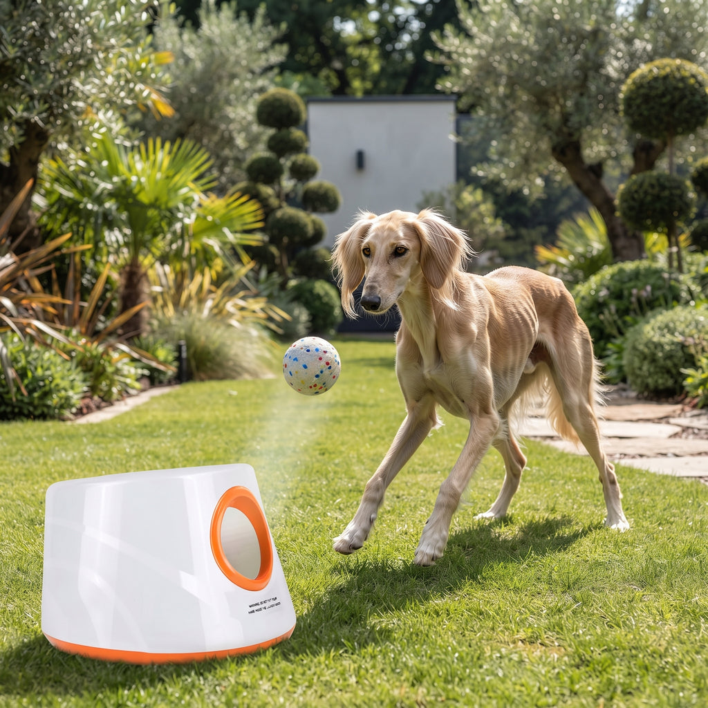 Lanzador Automático de Pelotas de Tenis para Perros – 3 Distancias Ajustables y Batería Recargable
