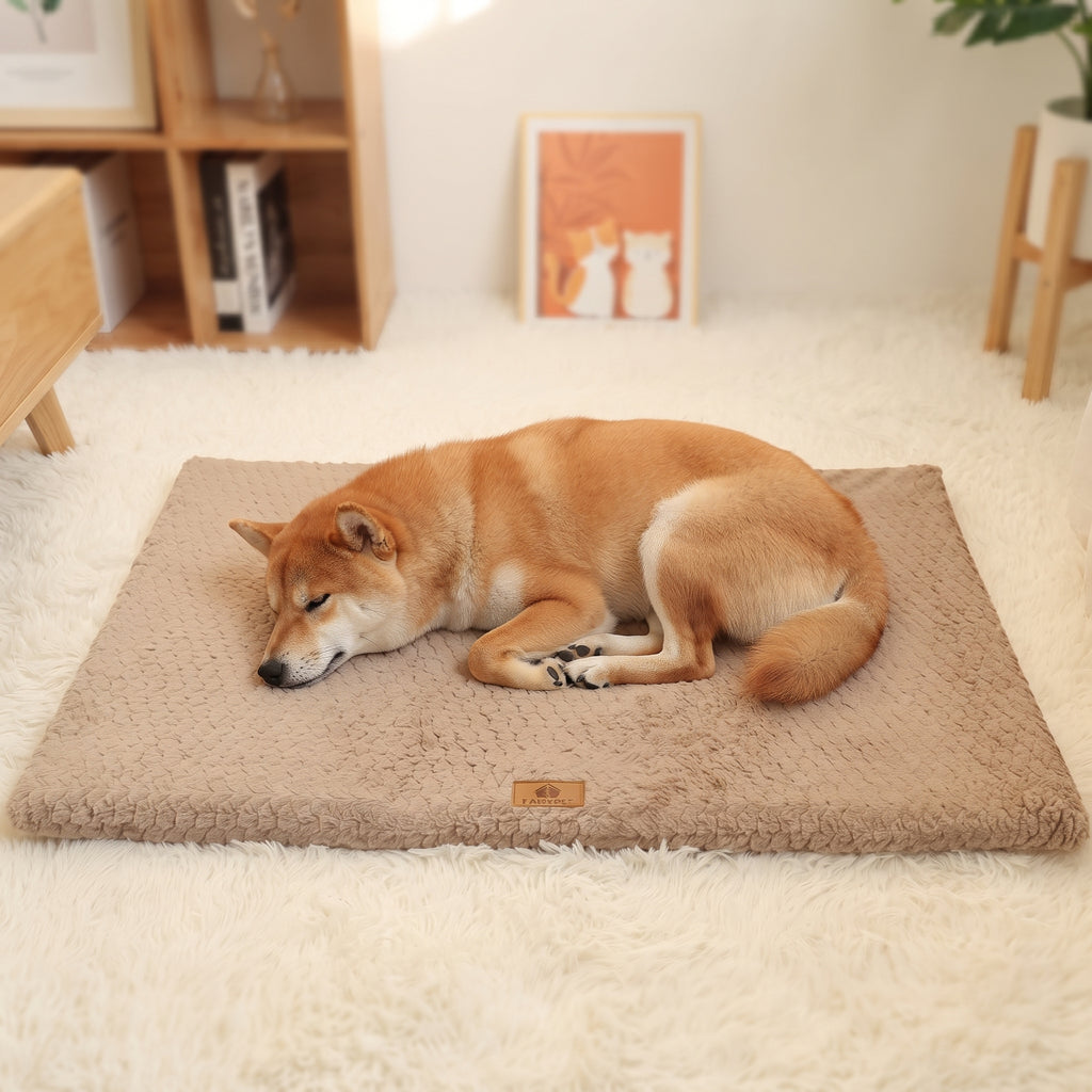 Cama Ortopédica para Perros de Espuma – Funda de Pelo Suave Desenfundable e Impermeable