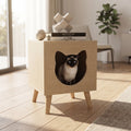 Mueble Arenero Oculto para Gatos – Mesita Auxiliar de Madera Nórdica