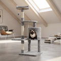 Árbol Rascador Multinivel para Gatos – Torre de Actividades con Cuevas, Hamaca, Escalera de Sisal y Miradores Acolchados