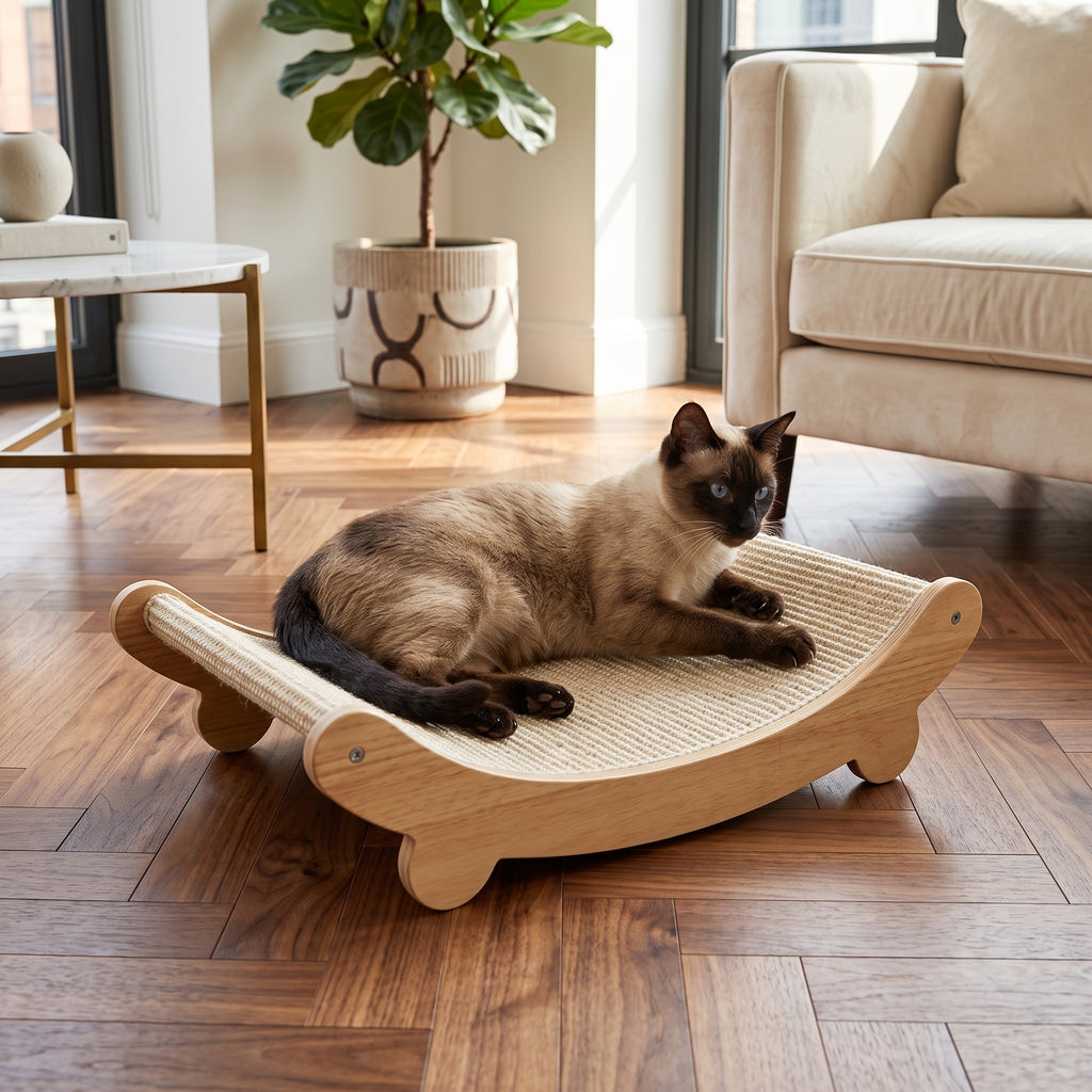 Cama Rascador Elevada de Sisal para Gatos | Nido de Descanso y Juego Antideslizante