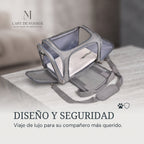 Bolsa de Transporte Homologada para Mascotas – Transportín Transpirable para Perros y Gatos (Cabina de Avión, Tren y Coche)