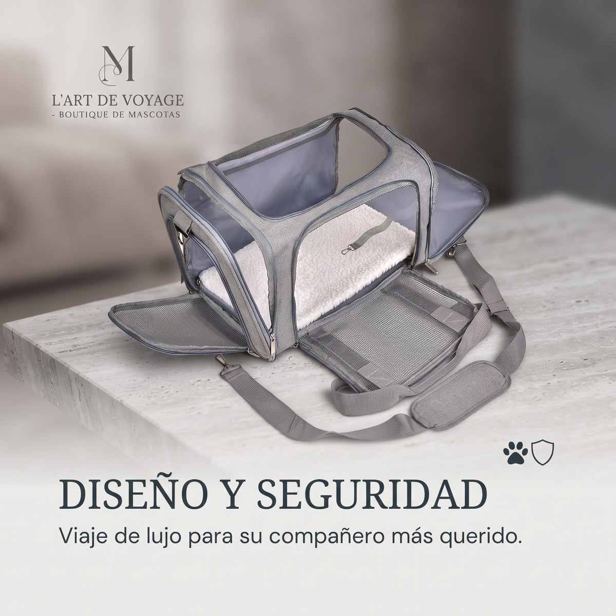 Bolsa de Transporte Homologada para Mascotas – Transportín Transpirable para Perros y Gatos (Cabina de Avión, Tren y Coche)