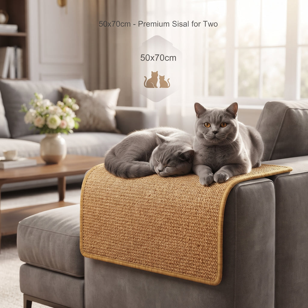 Alfombra Rascador de Sisal Natural para Gatos | Protector de Muebles