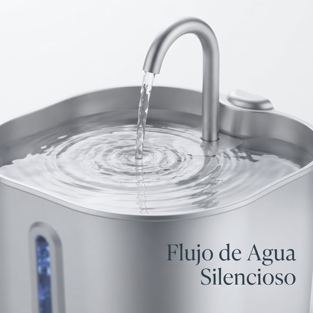 Fuente de Agua Automática en Acero Inoxidable para Gatos | 2.2L