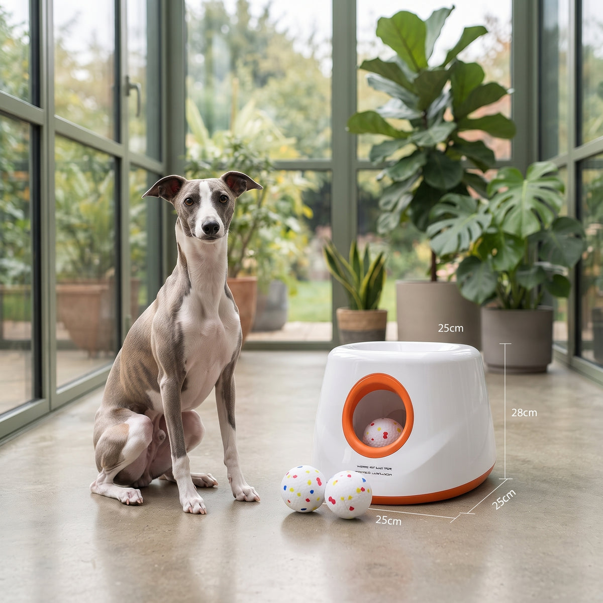 Lanzador Automático de Pelotas de Tenis para Perros – 3 Distancias Ajustables y Batería Recargable