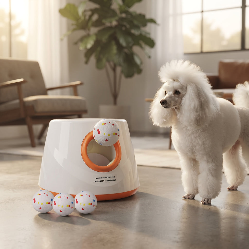 Lanzador Automático de Pelotas de Tenis para Perros – 3 Distancias Ajustables y Batería Recargable