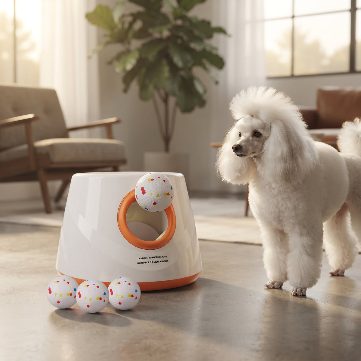 Lanzador Automático de Pelotas de Tenis para Perros – 3 Distancias Ajustables y Batería Recargable