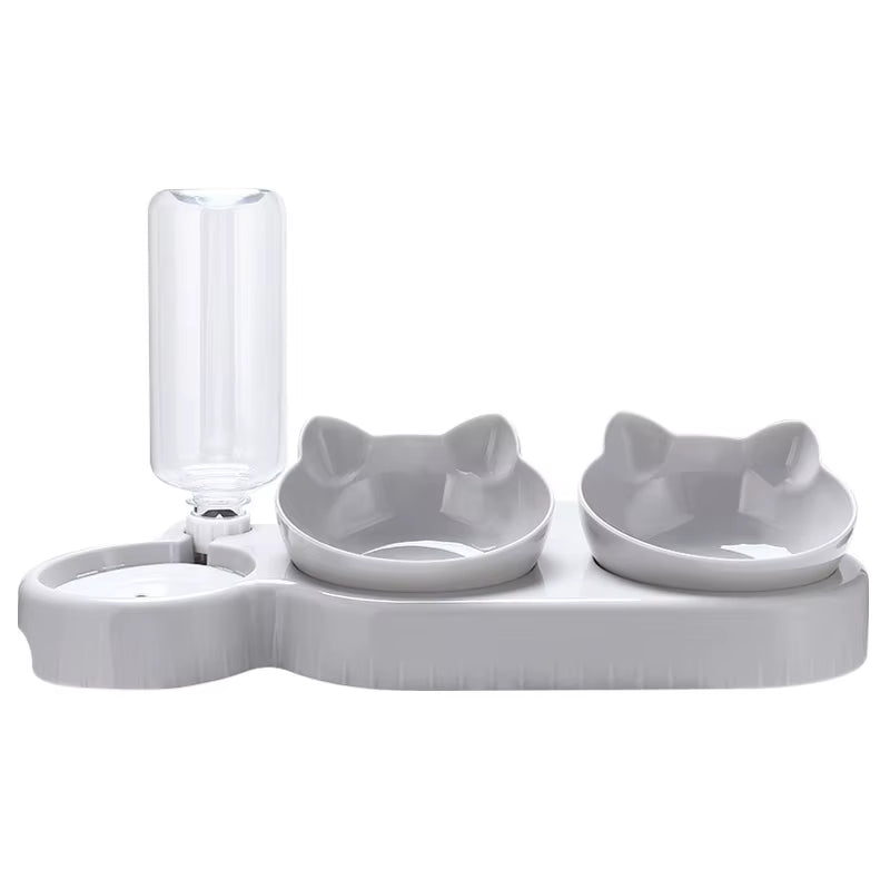 3 in 1 Cat Feeder Automatic Water Dispenser Double Bowl Pet Bowl for Small Dogs Cats Pet Food Container Cat Accessories