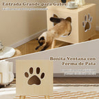 Recinto Para Bandeja De Arena De Gatos Mueble Moderno Para Baño De Gatitos Con Tapa Desmontable Agujero Y Ventana Para Gatos Patas Natural
