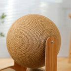 Cat Grinding Paw Toy 2In1 Cat Scratching Ball Wooden Cat Scratcher Sisal Scratch Board Wear-Resistant Solid Wood Scraper for Cat