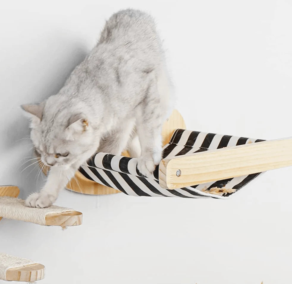 Striped Cat Hammock - Sweetypaws Catwall Elements