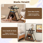 Gabinete Para Gatos Condominio Oculto Con Mesa Auxiliar Casa Para Gatos Con Estante De 2 Niveles Cueva En Forma De a Para Gatos Marrón