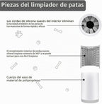 Limpiador Patas Perro, Lava Patas Con Toalla, Blanco Grisáceo
