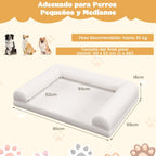 Cama Ortopédica Para Perros Cesta Para Perros Con Almohada En 3 Lados Funda Extraíble Y Lavable Base Antideslizante 90 X 69 X 18 Cm Beige